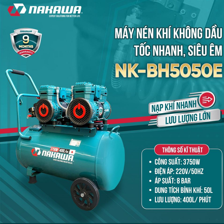 Máy nén khí 50 lít nakawa