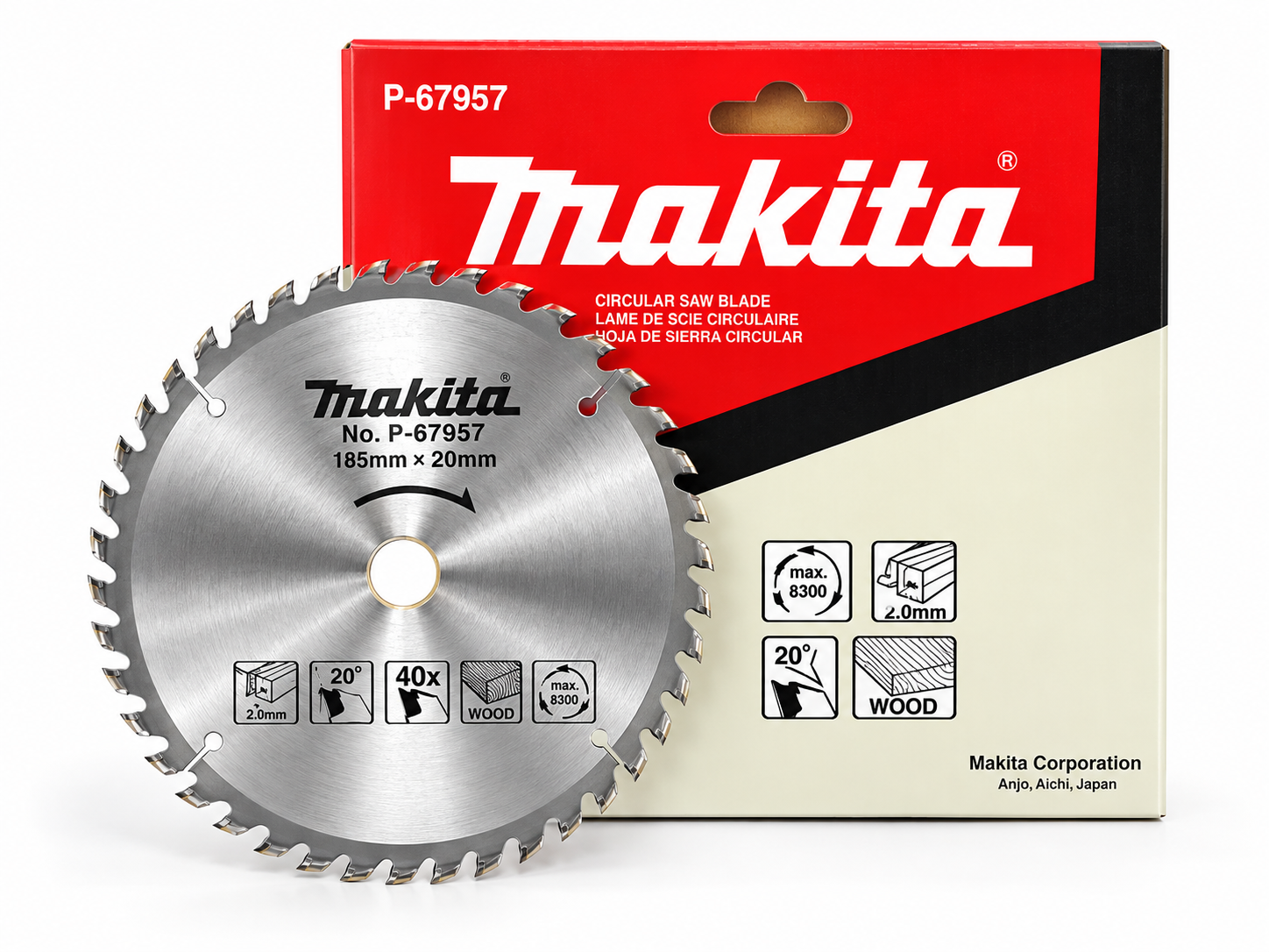 Lưỡi cắt gỗ 185mm Makita 40 răng